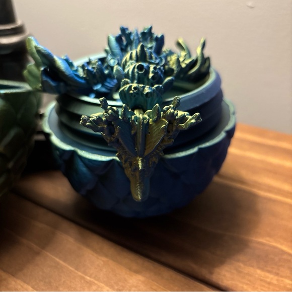 Articulated Ocean Dragon Winged 14Inch Blue Green Color. With Dragon Egg. Easter - Picture 13 of 13